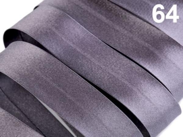 Satinband 20 mm gefalzt - Dunkelgrau